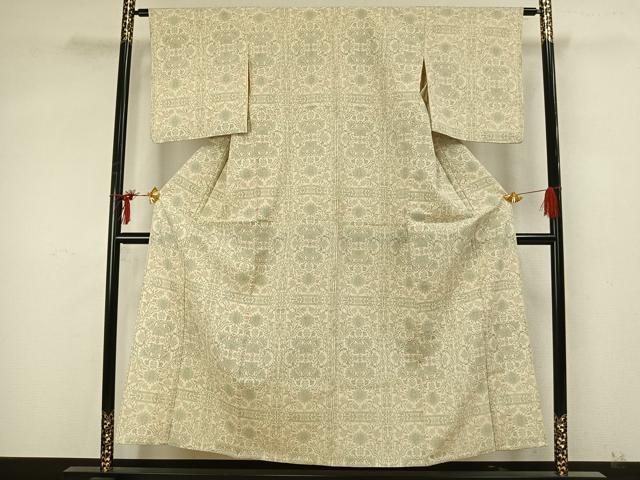 平和屋着物▽本塩沢　単衣　幾何学文　正絹　逸品　AAAZ9649fy 平和屋着物▽本塩沢 単衣 幾何学文 正絹 逸品 AAAZ9649fy