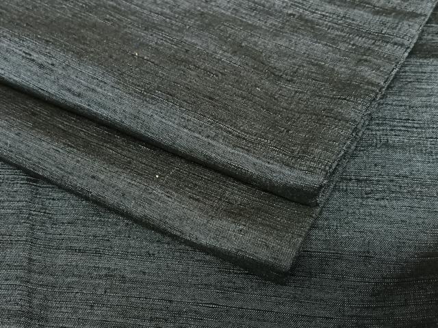 平和屋着物●男性　紬　色無地　青褐色　正絹　逸品　AABA0095zg