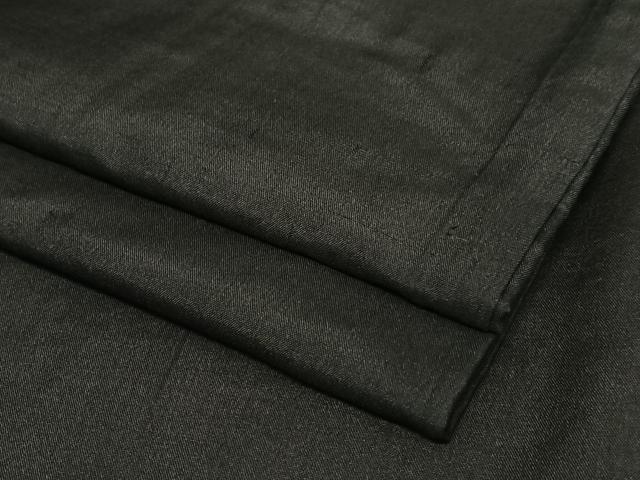 平和屋着物●男性　黒紋付　紬地　正絹　逸品　AABA0101zg
