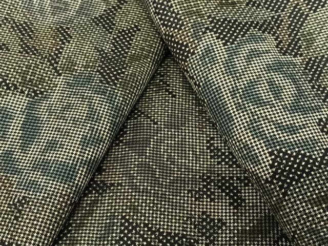 平和屋着物●本場大島紬　一元絣　薔薇　バラ　正絹　逸品　AABA0109zg