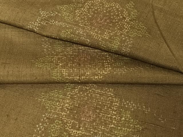 平和屋着物●結城紬　80亀甲　飛び亀甲柄　正絹　逸品　AABA0115zg