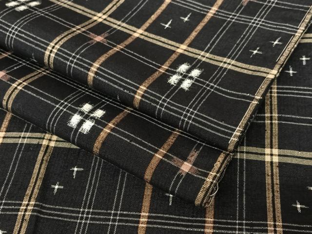 平和屋着物●上質な紬　格子花文　正絹　逸品　未使用　AABA0133zg