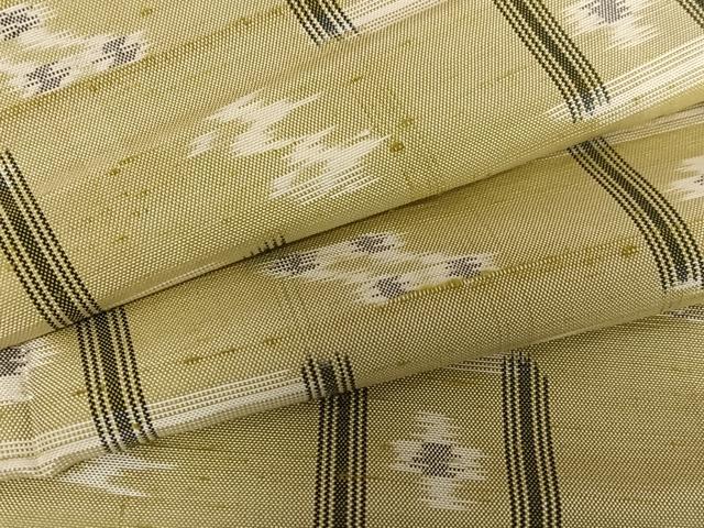 平和屋着物●本場琉球絣　紬　飛鳥文　正絹　逸品　AABA0136zg