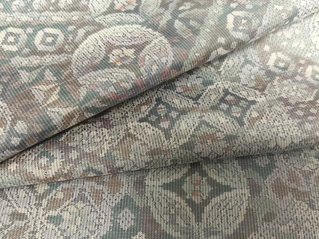 平和屋着物●都喜ヱ門　本場大島紬　白大島　一元7マルキ　総絣　花丸文　藤絹織物謹製　正絹　逸品　AABA0202zg