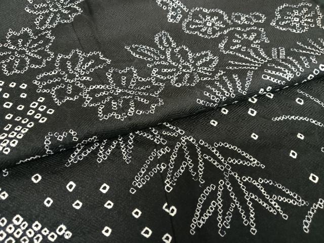 平和屋着物○訪問着 絞り 松竹梅 黒地 正絹 逸品 AABA0205zg