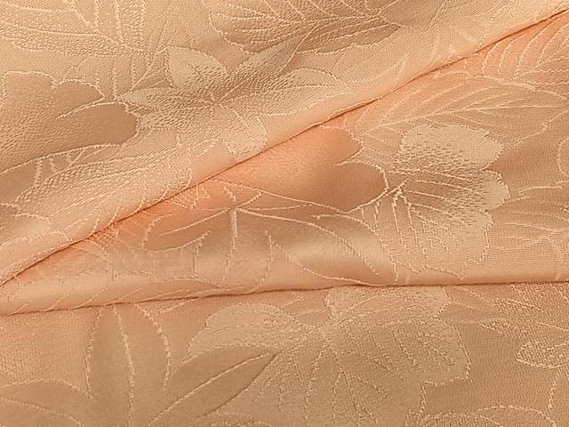 平和屋着物●上質な色無地　舞葉地紋　曙色　正絹　逸品　未使用　AABA0213zg