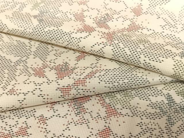 平和屋着物●本場大島紬　白大島　カタス7マルキ　草花文　正絹　逸品　AABA0220zg