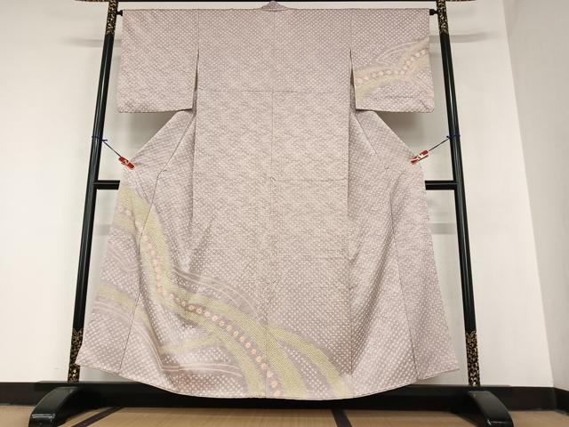 平和屋着物●訪問着　絞り　間道　正絹　逸品　AABA0235zg