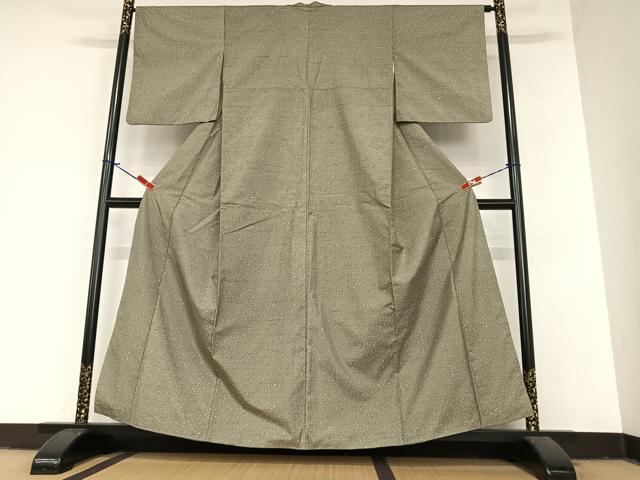 平和屋着物○石川県指定無形文化財 牛首紬 白山工房 手織り 正絹 逸品