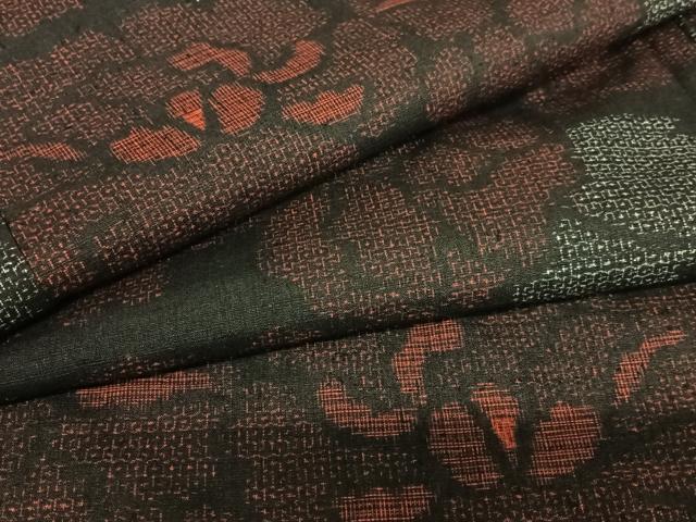 平和屋着物●本場結城紬　重要無形文化財　80亀甲　舞花文　正絹　逸品　未使用　AABA0246zg