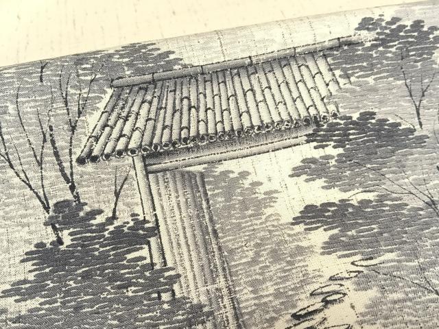 平和屋着物○訪問着 作家物 紬地 手描き 京都裏千家 正絹 逸品