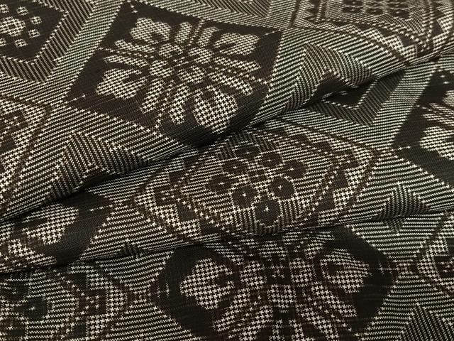 平和屋着物●本場大島紬　龍郷絣　正絹　逸品　AABA0259zg