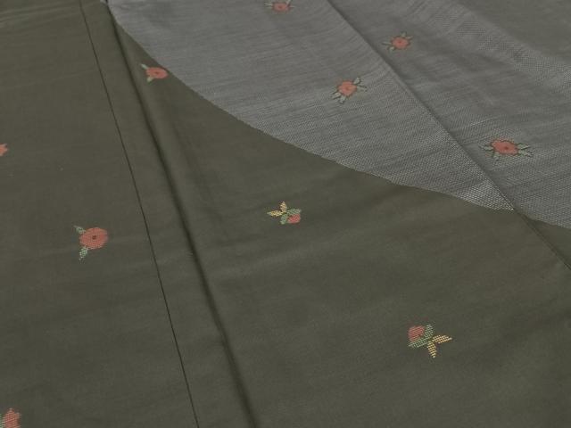 平和屋着物○本場大島紬 訪問着 純泥染め カタス7マルキ 手織り 舞花文