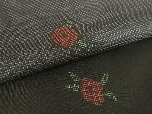 平和屋着物○本場大島紬 訪問着 純泥染め カタス7マルキ 手織り 舞花文