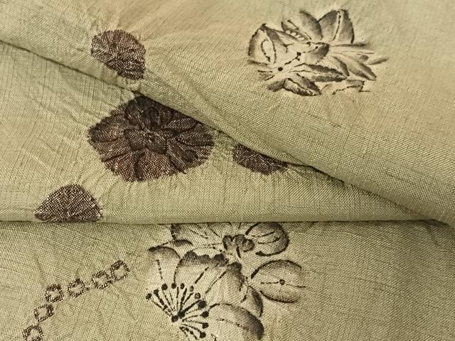 平和屋着物●上質な紬　辻が花　絞り　正絹　逸品　AABA0303zg