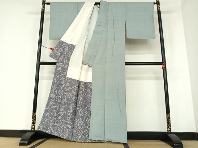 平和屋着物○上質な紬 色無地 豆がら茶色 正絹 逸品 AABA0305zg