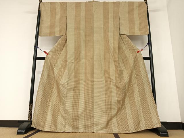 平和屋着物●上質な紬 　格子　正絹　逸品　未使用　AABA0306zg 平和屋着物○上質な紬 格子 正絹 逸品 未使用 AABA0306zgの通販はau