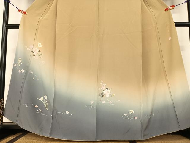 平和屋着物○池坊保子 訪問着 友禅 草花文 暈し染め 正絹 逸品