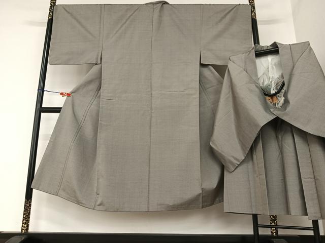 平和屋着物●男性　本場村山大島紬　アンサンブル　亀甲文様　正絹　逸品　AABA0351zg