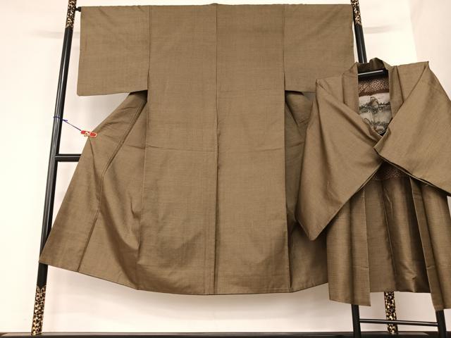 平和屋着物●男性　本場大島紬　アンサンブル　100亀甲　総詰　正絹　逸品　AABA0352zg