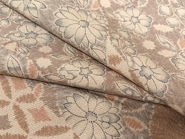 平和屋着物●上質な小紋　辻が花　手描き　草花文　ロング丈　正絹　逸品　AABB6649zg