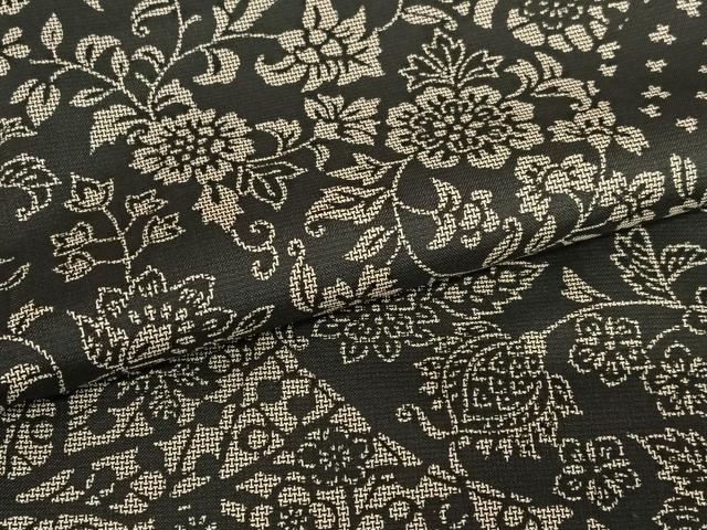 平和屋着物○本場染大島紬 訪問着 道長更紗花文 正絹 逸品 AABA0376zg