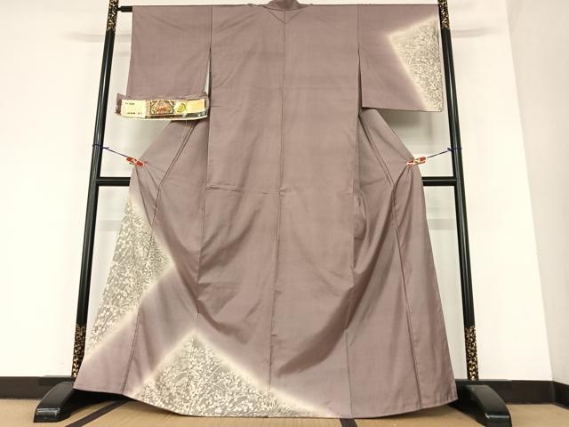 平和屋着物●本場染大島紬　彩大島　訪問着　草花文　証紙付き　正絹　逸品　AABA0408zg