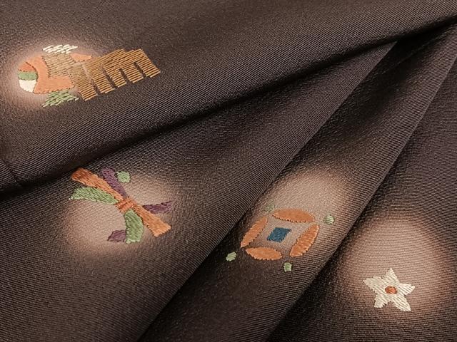 平和屋着物●訪問着　竹屋町刺繍　ほたる暈し　吉祥文　正絹　逸品　AABA0416zg