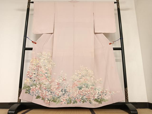 平和屋着物●本加賀友禅作家　明博　色留袖　草花文　正絹　逸品　未使用　AABA0424zg