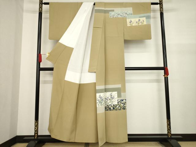 平和屋着物●訪問着　作家物　田島輝久　格子　正絹　逸品　AABA7843ph 平和屋着物○訪問着 作家物 田島輝久 格子 正絹 逸品 AABA7843ph