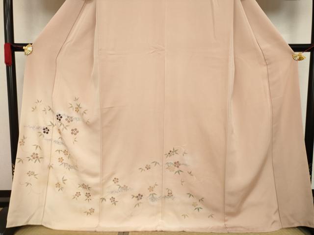 平和屋着物○訪問着 刺繍 花唐草文 暈し染め 金糸 金彩 正絹