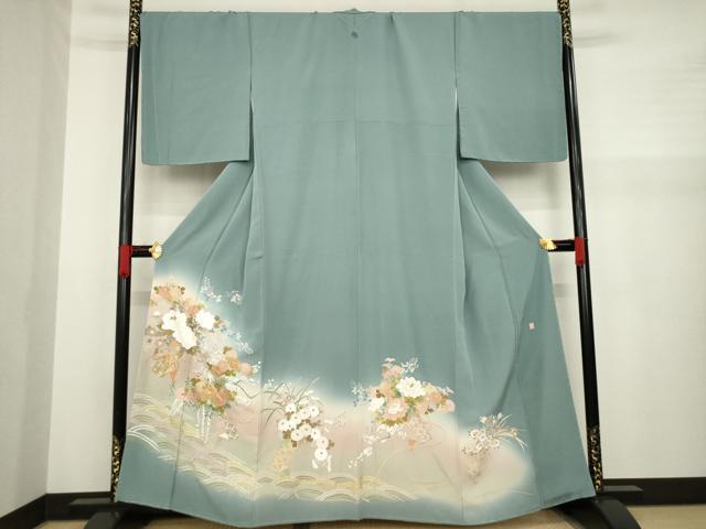 平和屋着物●豪華色留袖　作家物　駒刺繍　花束文　暈し染め　金彩　逸品　未使用　AABA0780ck