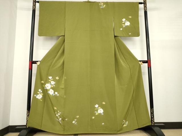 平和屋着物●訪問着　花蝶文　金彩　正絹　逸品　AABA0782ck