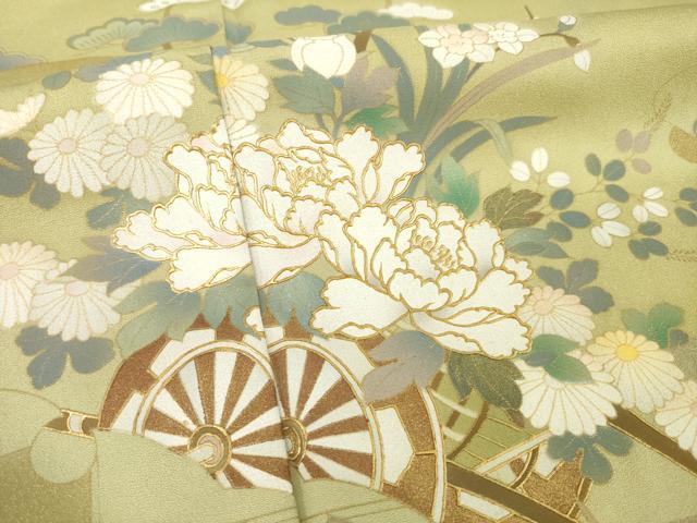 平和屋着物○訪問着 花車文 金彩 正絹 逸品 未使用 AABA0793ck