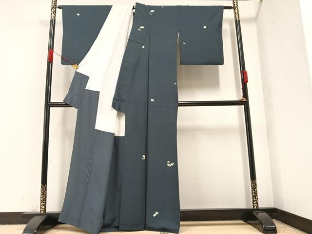 平和屋着物●上質な小紋　友禅　草花文　胡蝶蘭　正絹　逸品　AABA1295ph 平和屋着物○上質な小紋 友禅 草花文 胡蝶蘭 正絹 逸品 AABA1295phの