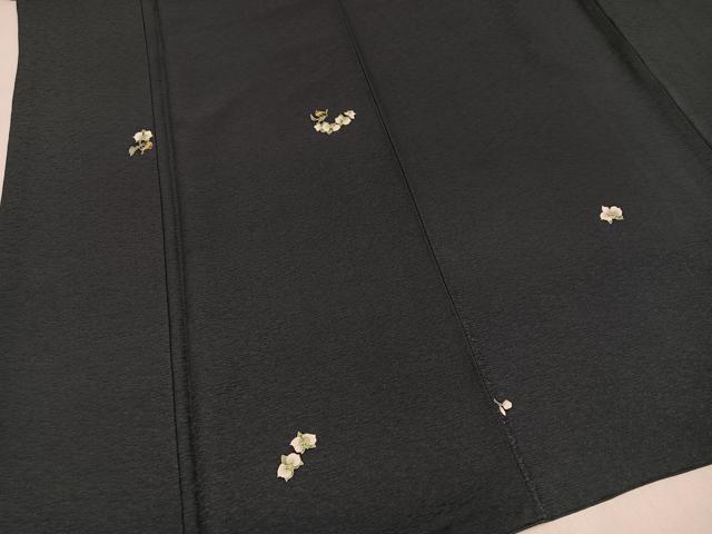 平和屋着物○上質な小紋 友禅 草花文 胡蝶蘭 正絹 逸品 AABA1295phの