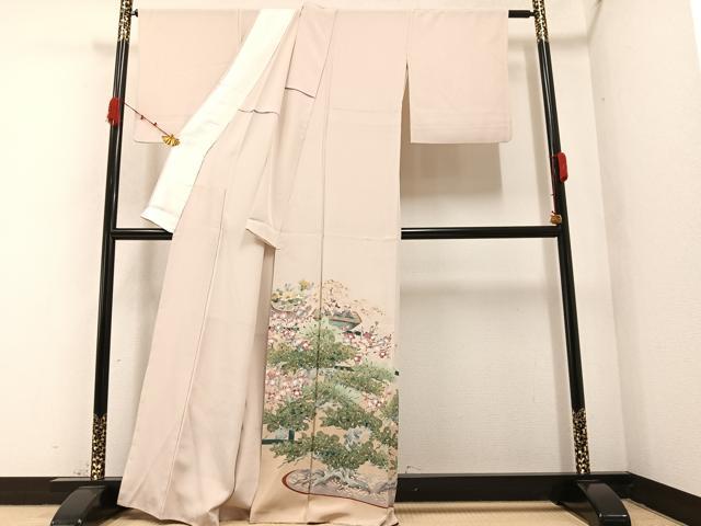 平和屋着物○豪華色留袖 胴抜き仕立て 友禅 作家物 草花文 正絹