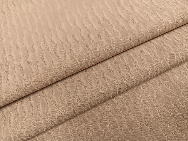 平和屋着物●上質な色無地　変わり縞地紋　枯色　正絹　逸品　AABA1316ph