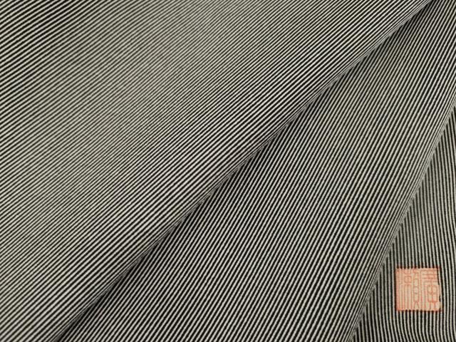 平和屋着物○伝統工芸士 廣瀬雄望 江戸小紋 万筋 黒×