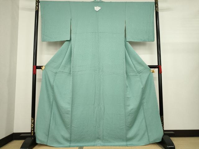 平和屋着物●上質な色無地　舞花地紋　薄青色　正絹　逸品　未使用　AABA1343ck 平和屋着物○上質な色無地 舞花地紋 薄青色 正絹 逸品 未使用