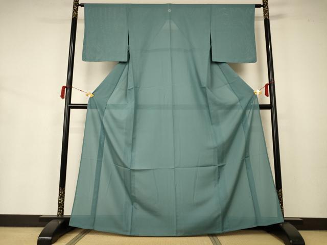 平和屋着物＊夏物　色無地　絽　薄青色　洗える着物　未使用　AABA2270jd