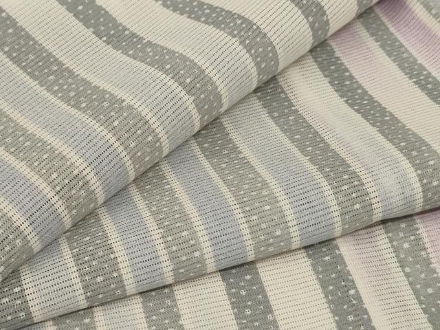 平和屋着物＊夏物　小紋　絽　間道　洗える着物　AABA2278jd