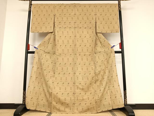 平和屋着物＊夏物 紗紬 琉球絣文様 正絹 逸品 AABA2483np