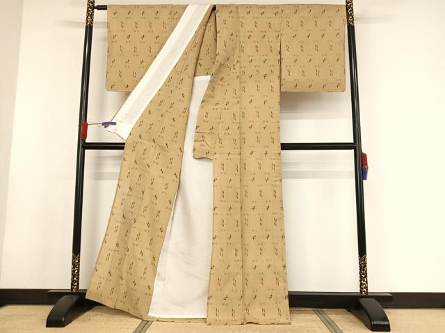 平和屋着物＊夏物　紗紬　琉球絣文様　正絹　逸品　AABA2483np_2