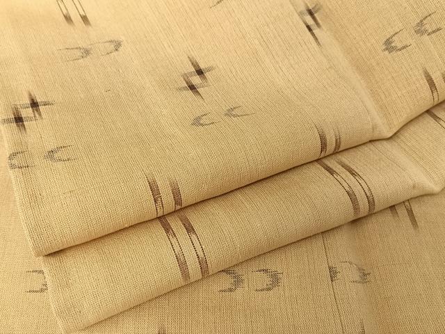 平和屋着物＊夏物　紗紬　琉球絣文様　正絹　逸品　AABA2483np