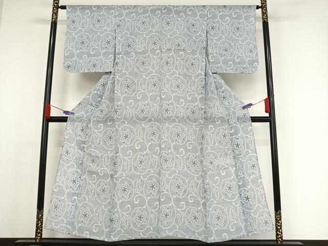 平和屋着物＊夏物 越後上布 花唐草文 芋麻 逸品 AABA2493np 