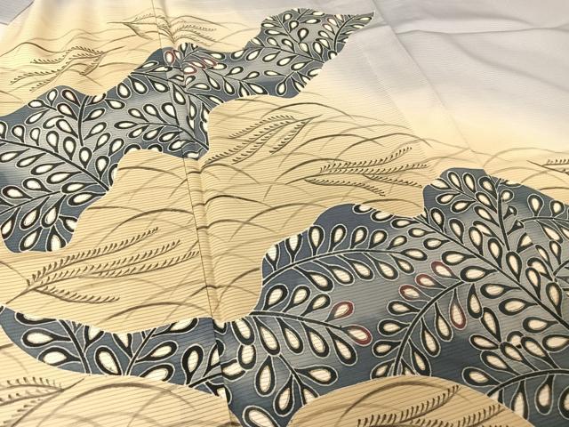 平和屋着物＊夏物 東京友禅 久呂田明功 男性 訪問着 絽 萩 暈