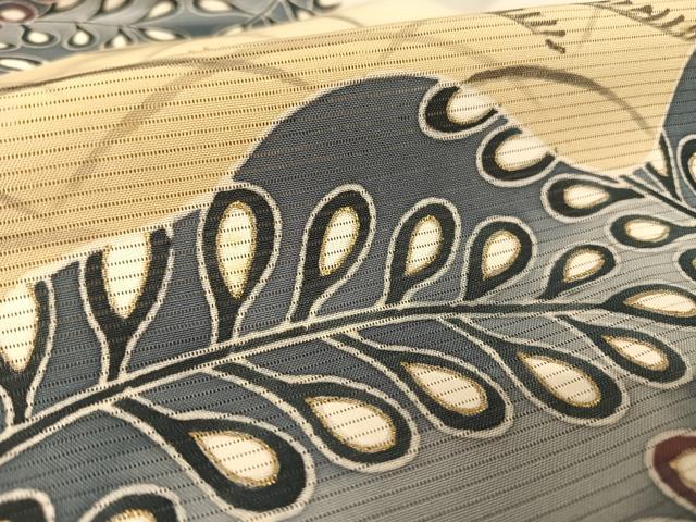 平和屋着物＊夏物　東京友禅　久呂田明功　男性　訪問着　絽　萩　暈し染め　金彩　正絹　逸品　AABA2497np 平和屋着物＊夏物 東京友禅 久呂田明功 男性 訪問着 絽 萩 暈