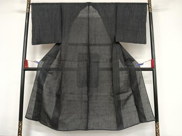 平和屋着物＊夏物　男性　上布　縞　麻　逸品　AABA2499np