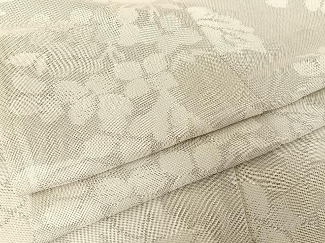 平和屋着物＊夏物　お召　枝花文　正絹　逸品　AABA2510np